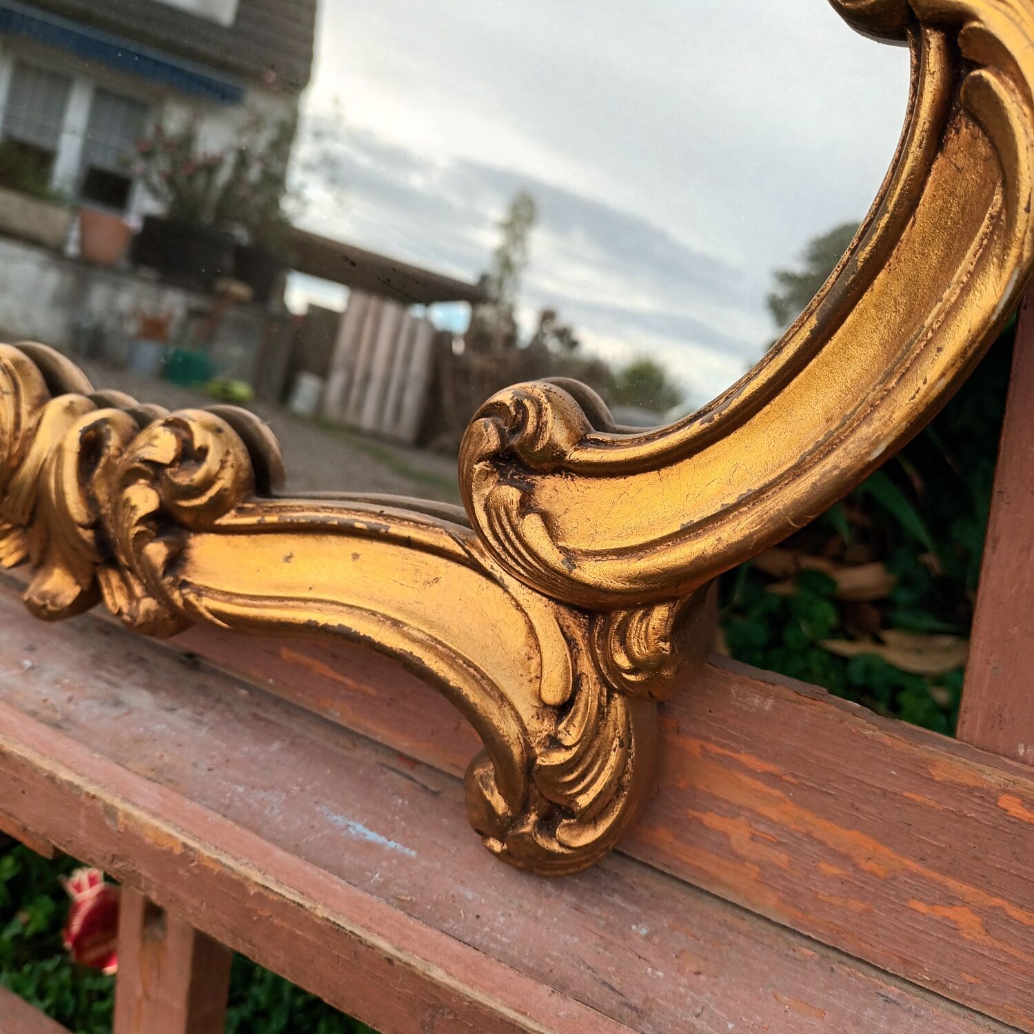 Golden baroque mirror