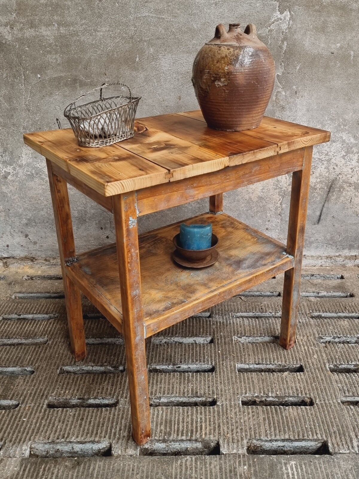 Vintage side table bathroom furniture or work table