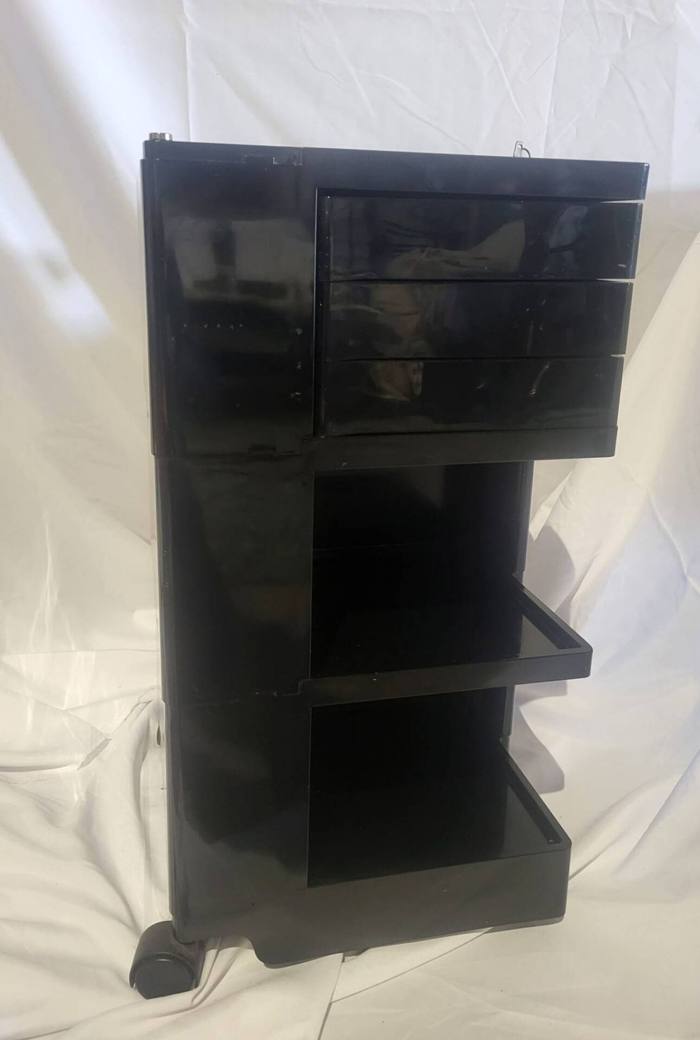 Édition précoce du chariot boby joe colombo bieffeplast noir 1970