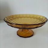 Plat piedouche en verre