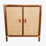 Vintage woven rattan sideboard