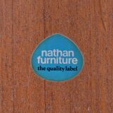 Midcentury oblong teak extending table by Nathan