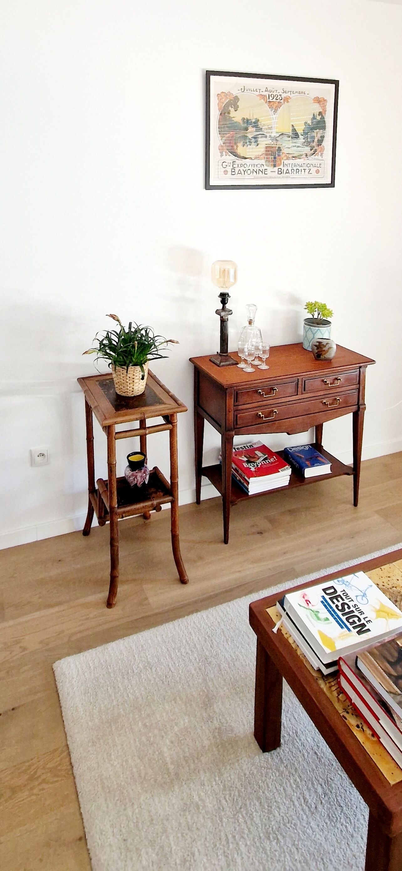 Side table bamboo late XIX style Perret & Vibert