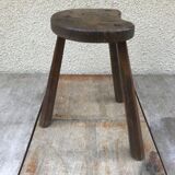 Old walking tabouret feet tripodes vintage dark wood