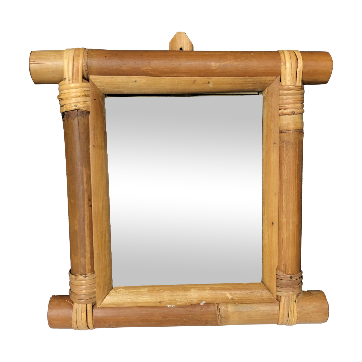 Vintage bamboo mirror