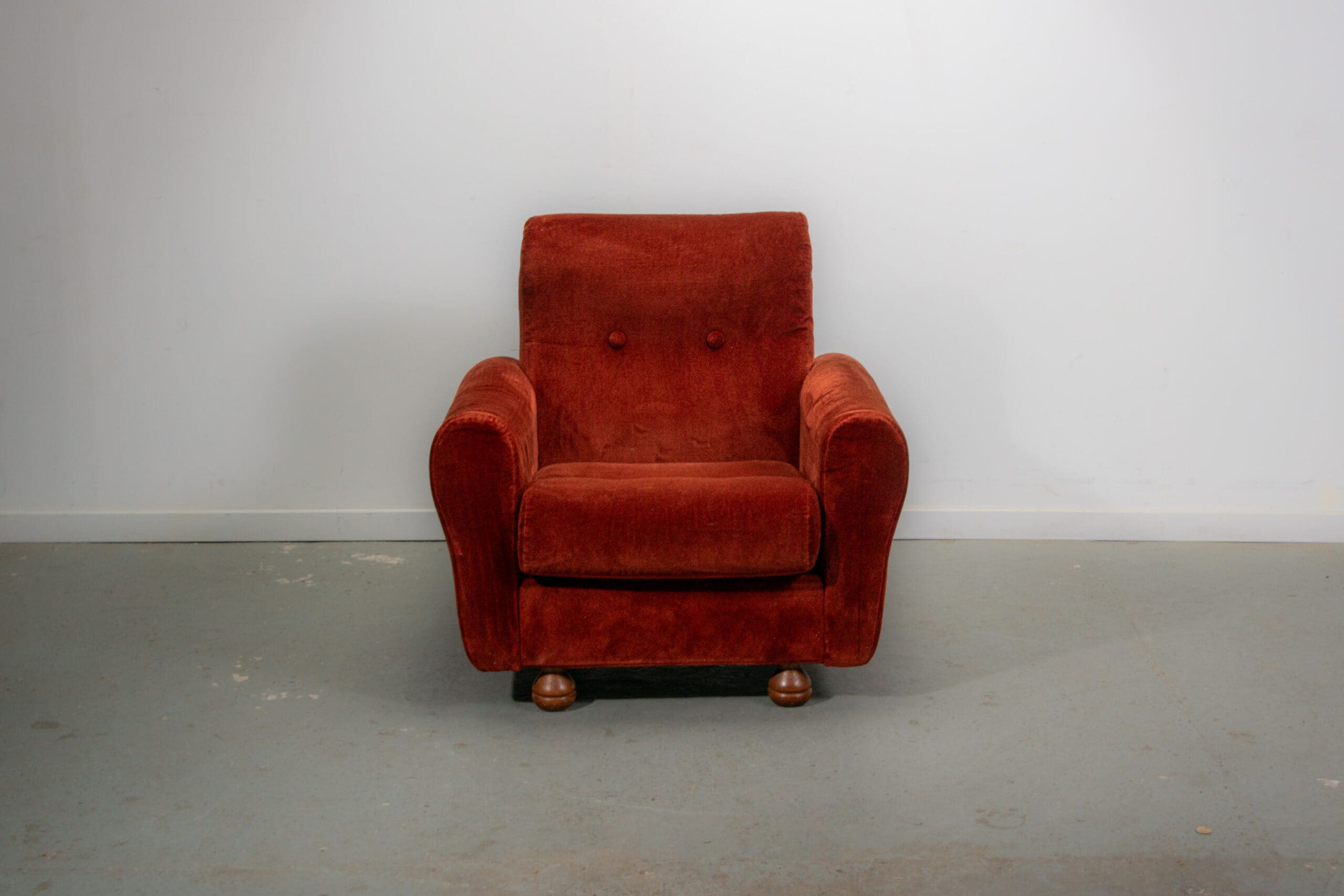 Italian Mohair armchair. Circa 1950