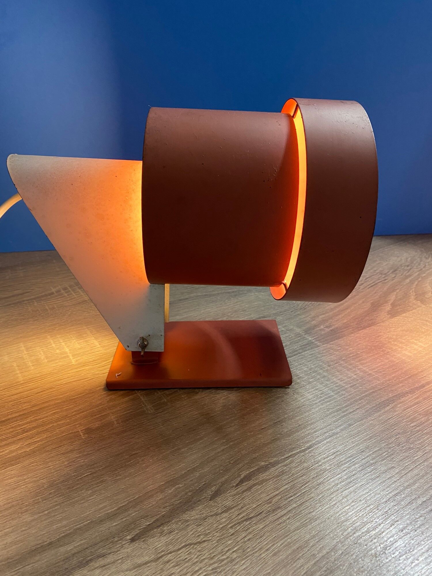 Vintage Danish red and white wall lamp