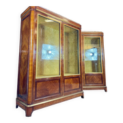 Pair of Louis XVI Style Marquetry Display Cabinets, 19th Century