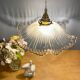 Vintage lampshade pendant lamp in white and gold granite glass