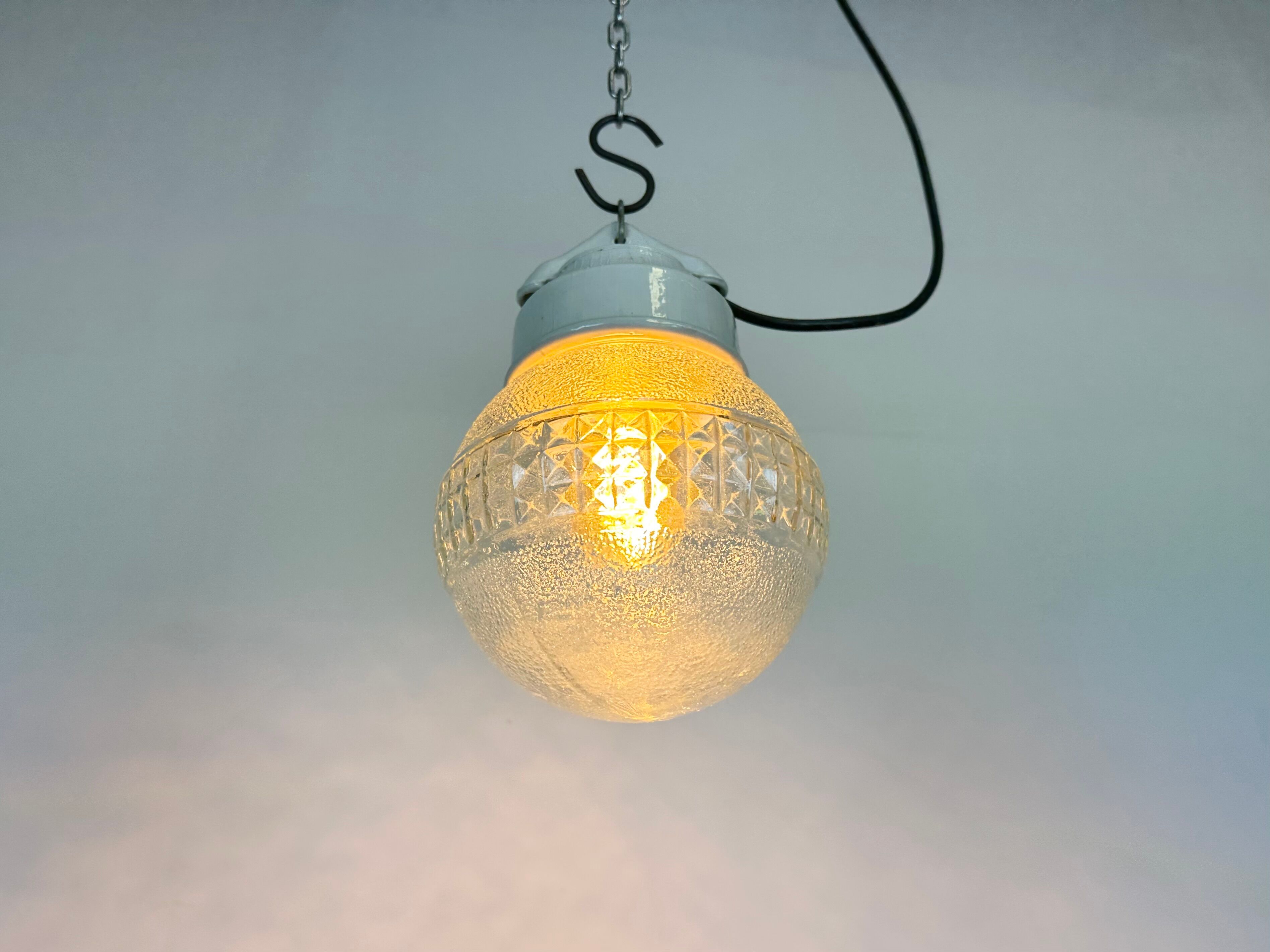 Vintage porcelain pendant light 1970s