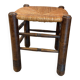 Vintage stool made of straw and wood, 1970