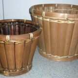 Set of 2 bamboo pot covers