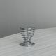 Set of 8 silver metal egg cups