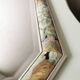 Vintage floral mirror in wood and cut glass, 80s
