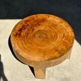 Quadripod coffee table in solid wood monoxyl natural color (dark)