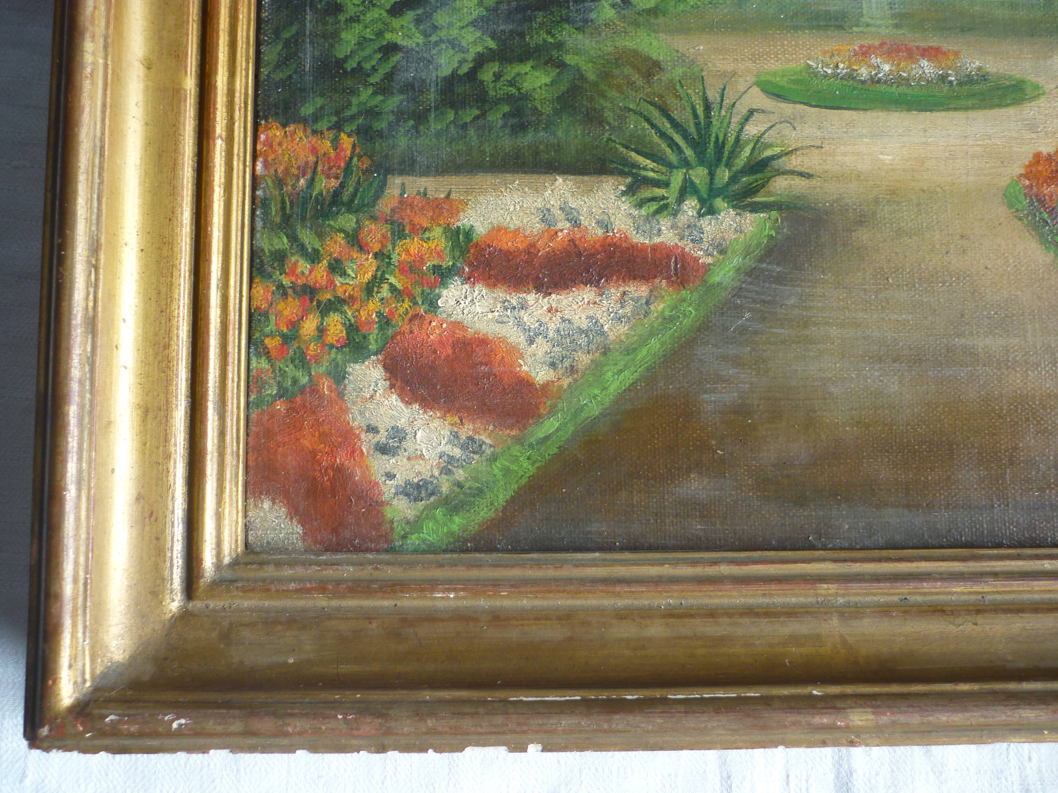 Table oil on wood park view