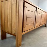 Large sideboard Regain in solid elm wood XXL 4 doors 70s