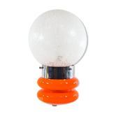 Lampe base en verre orange années 70