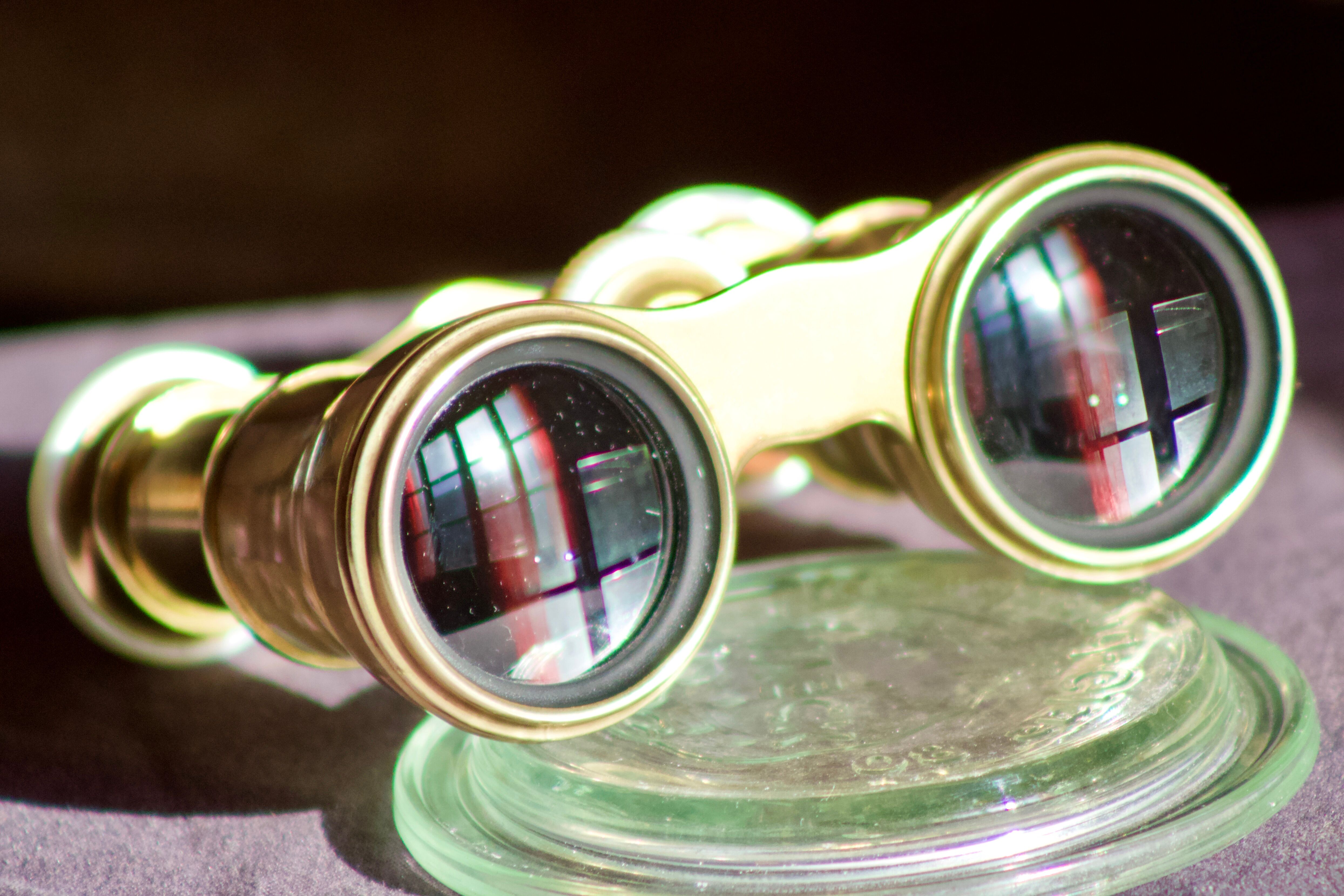 Twins Theatre / Napoleon model opera glasses in Mother-of-pearl and Golden Brass - Authentic