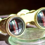 Twins Theatre / Napoleon model opera glasses in Mother-of-pearl and Golden Brass - Authentic
