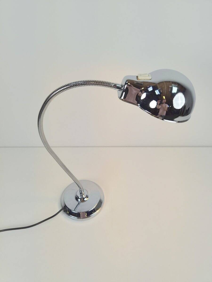 Chrome Table Lamp with Flexible Shade, 1950s