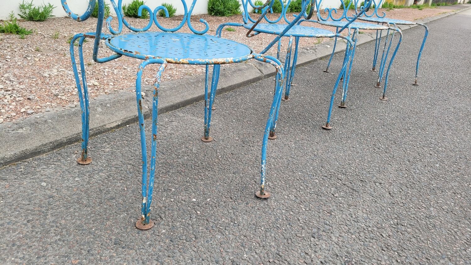 Old wrought iron garden furniture