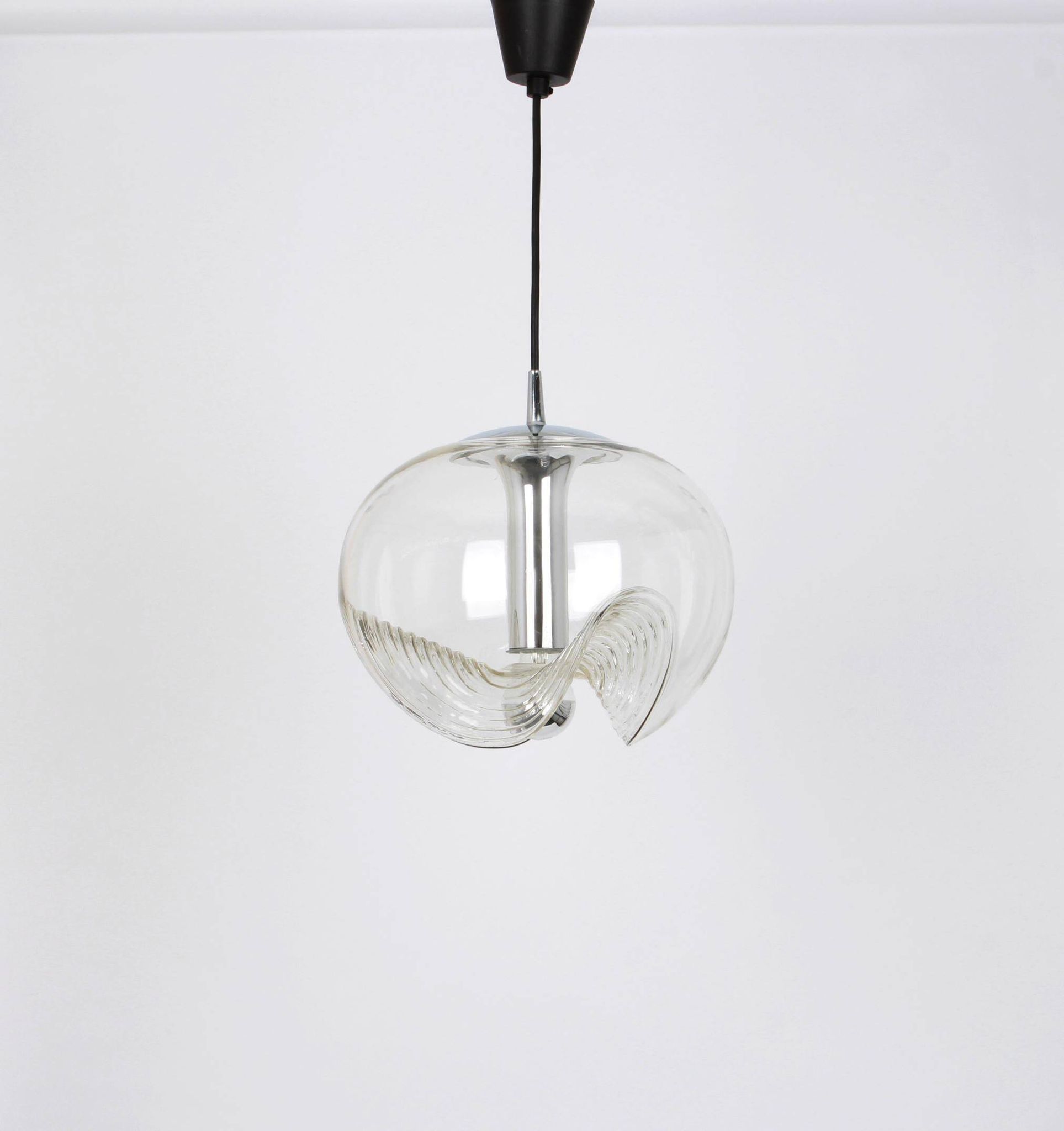 Clear Glass Pendants designed by Koch & Lowy, Germany, 1970s
