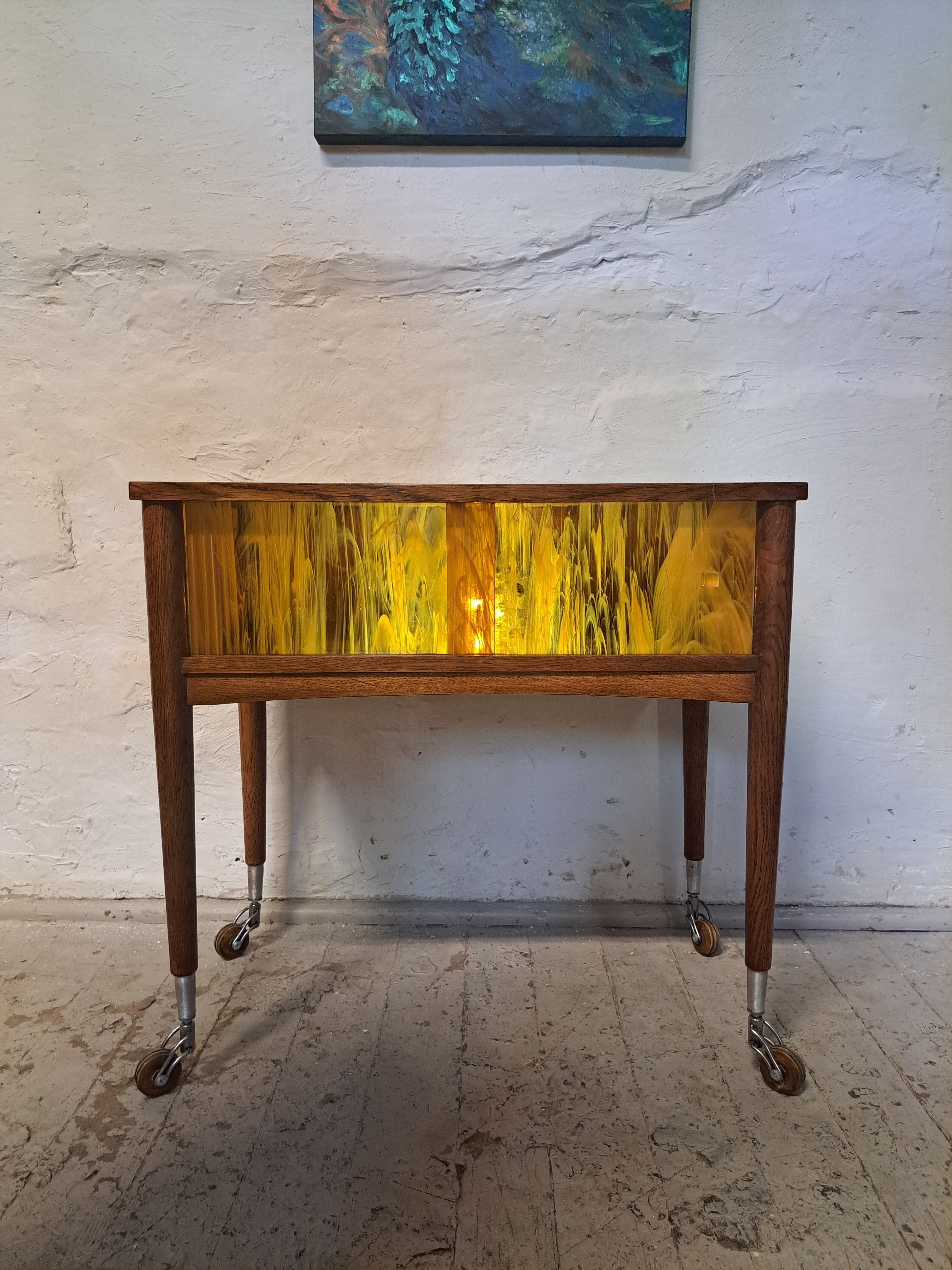 A unique mobile wooden table from the 1970s.