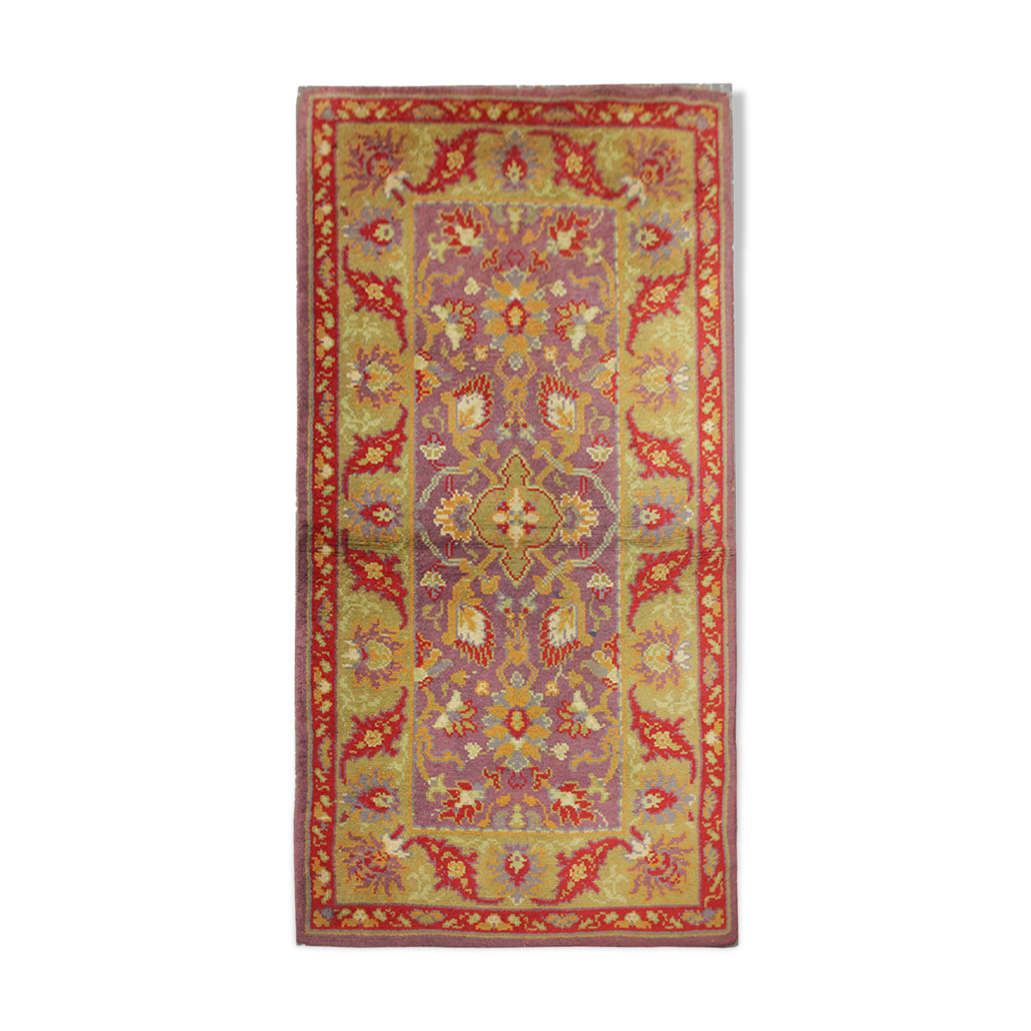 Antique Irish Handmade Wool Donegal Rug  1900-87x175cm