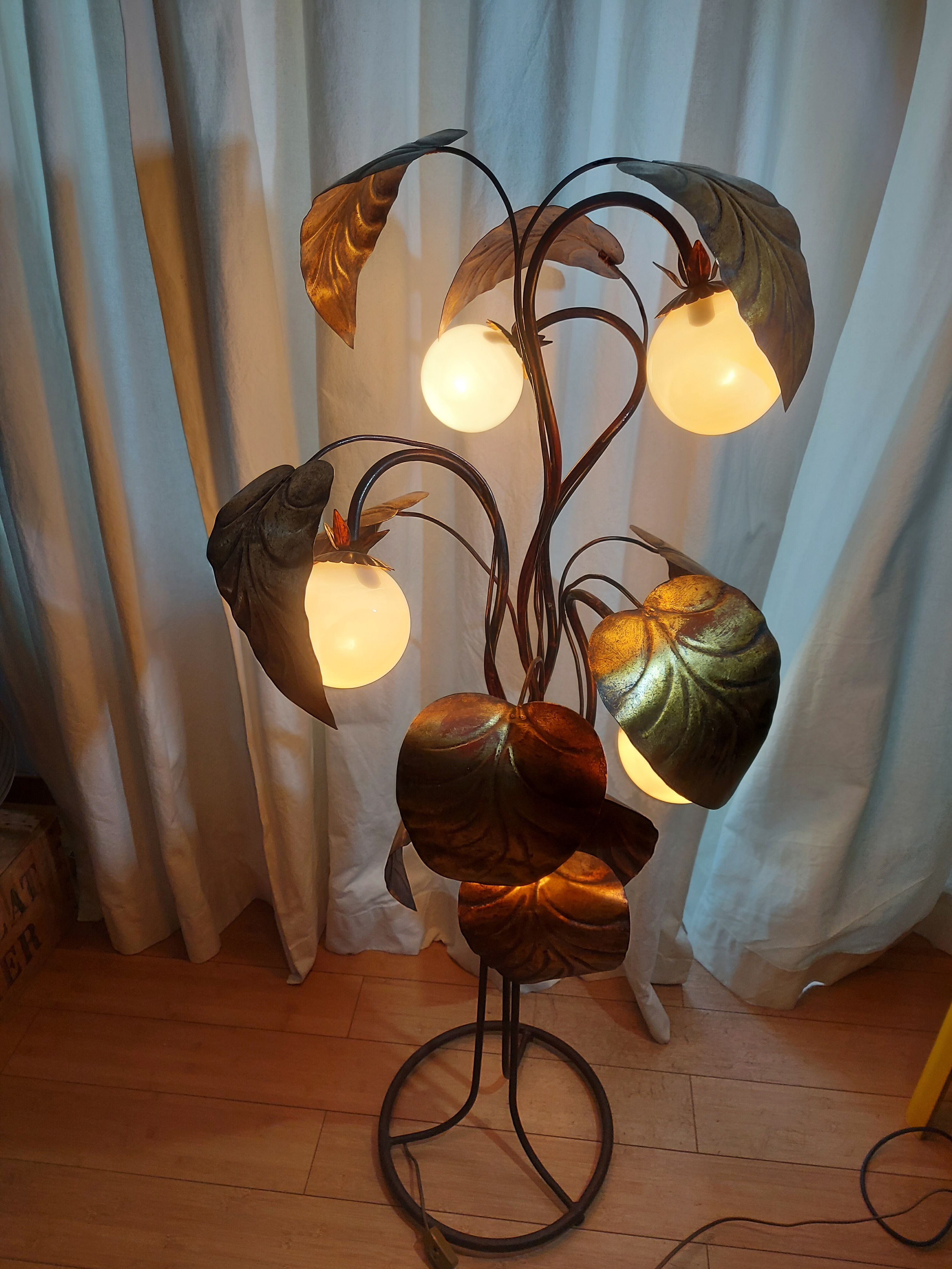 Floor lamp rhubarb leaf 70s