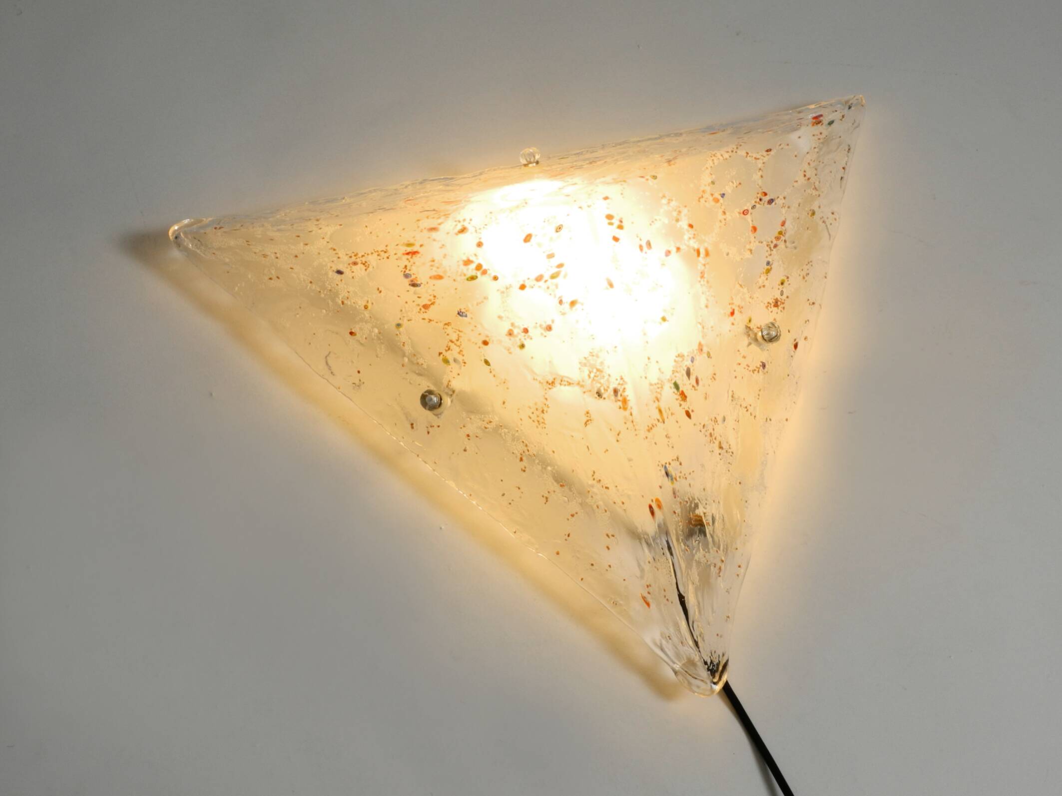 Post Modern Murano glass triangle ceiling lamp by Sylcom, Italy, 1985