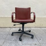 Leather desk chair on wheels, Matteo Grassi
