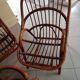 Sofa armchairs and coffee table in vintage rattan of six pieces