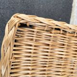 Wicker lyre side table