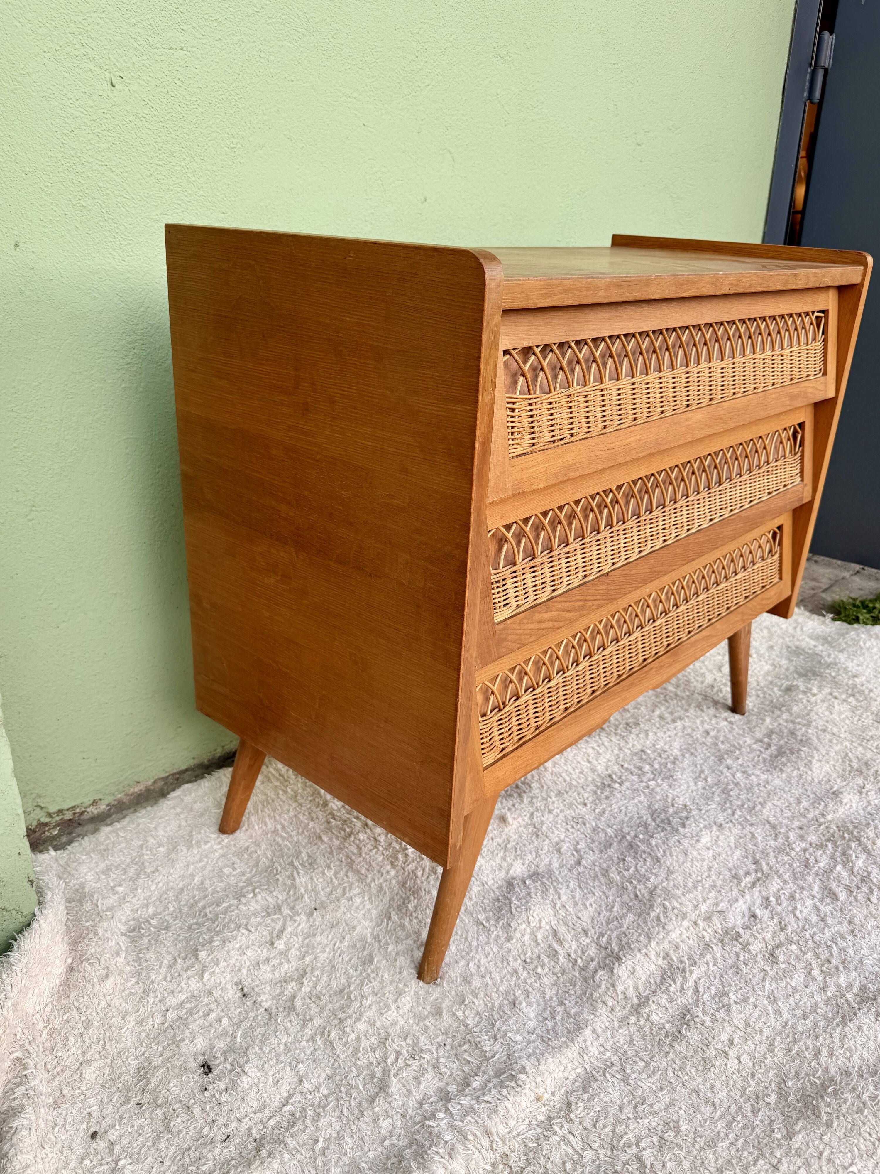 Rattan chest of drawers