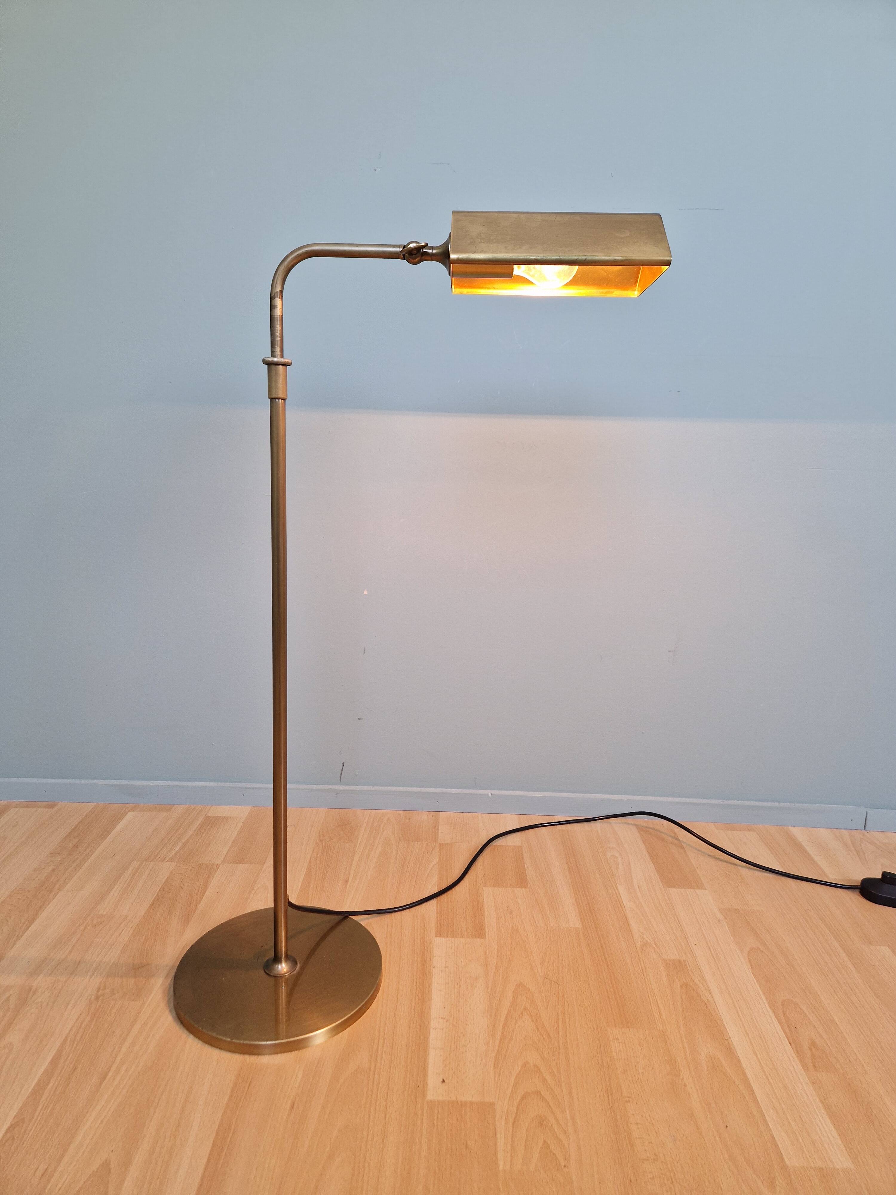 Brass floor lamp, Florian Schulz, Reiminterline, 1970