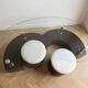 Vintage 1970s coffee table with 2 nesting poufs.