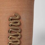 Ceramic cylindrical table lamp, 1940s.