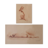 Jean Auguste Vyboud - Two Nude Life Studies