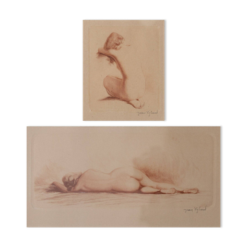 Jean Auguste Vyboud - Deux études de vie nue
