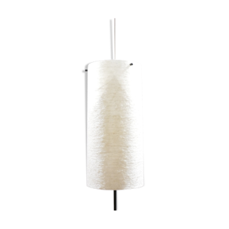 minimalist fiberglass cylinder hanging lamp, 1950