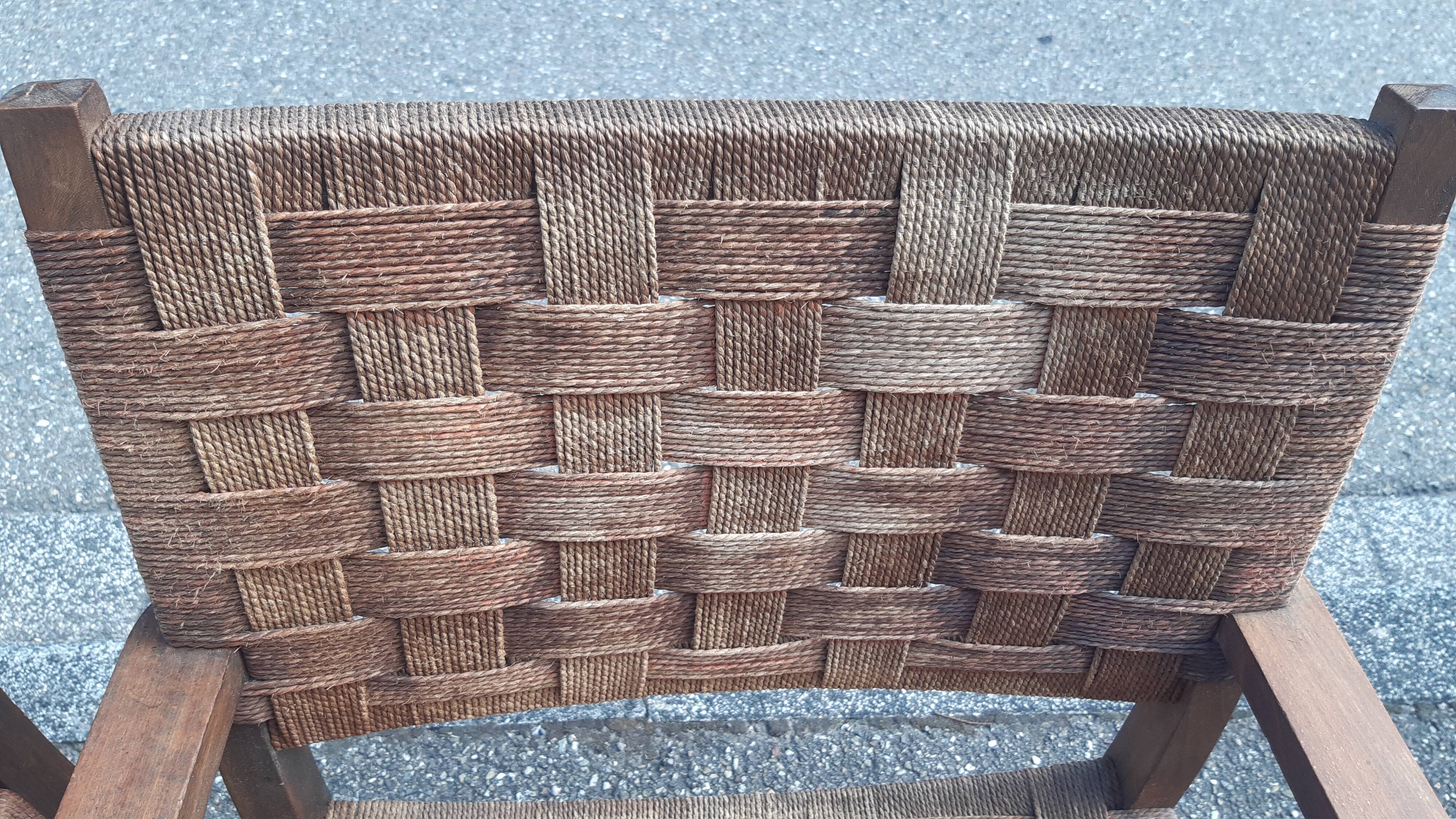 Braided rope and oak armchairs 50