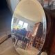 Vintage Oval Mirror Bevelled Glass Frameless – 1950s