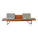 Mid century 2 seater Design Sofa/daybed in mahogany - 1970 / Czechoslovakia
