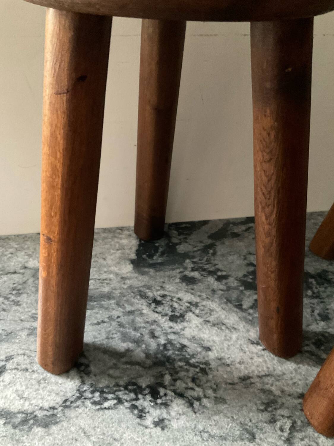 Pair of farmhouse stools in solid oak