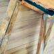 Fauteuil pliant bois et cuir