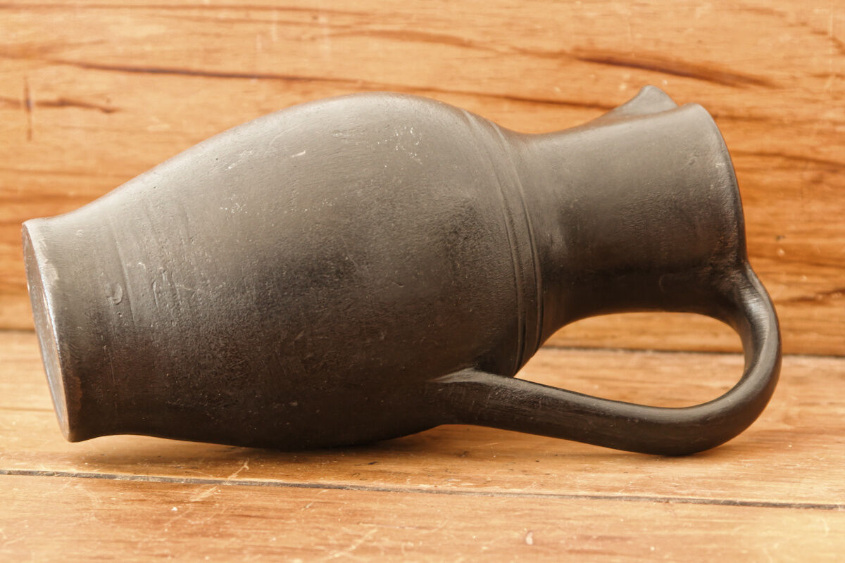 Black ceramic pitcher