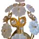 Pair of Banci Florence gold metal and crystal flower wall sconces
