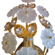 Pair of Banci Florence gold metal and crystal flower wall sconces