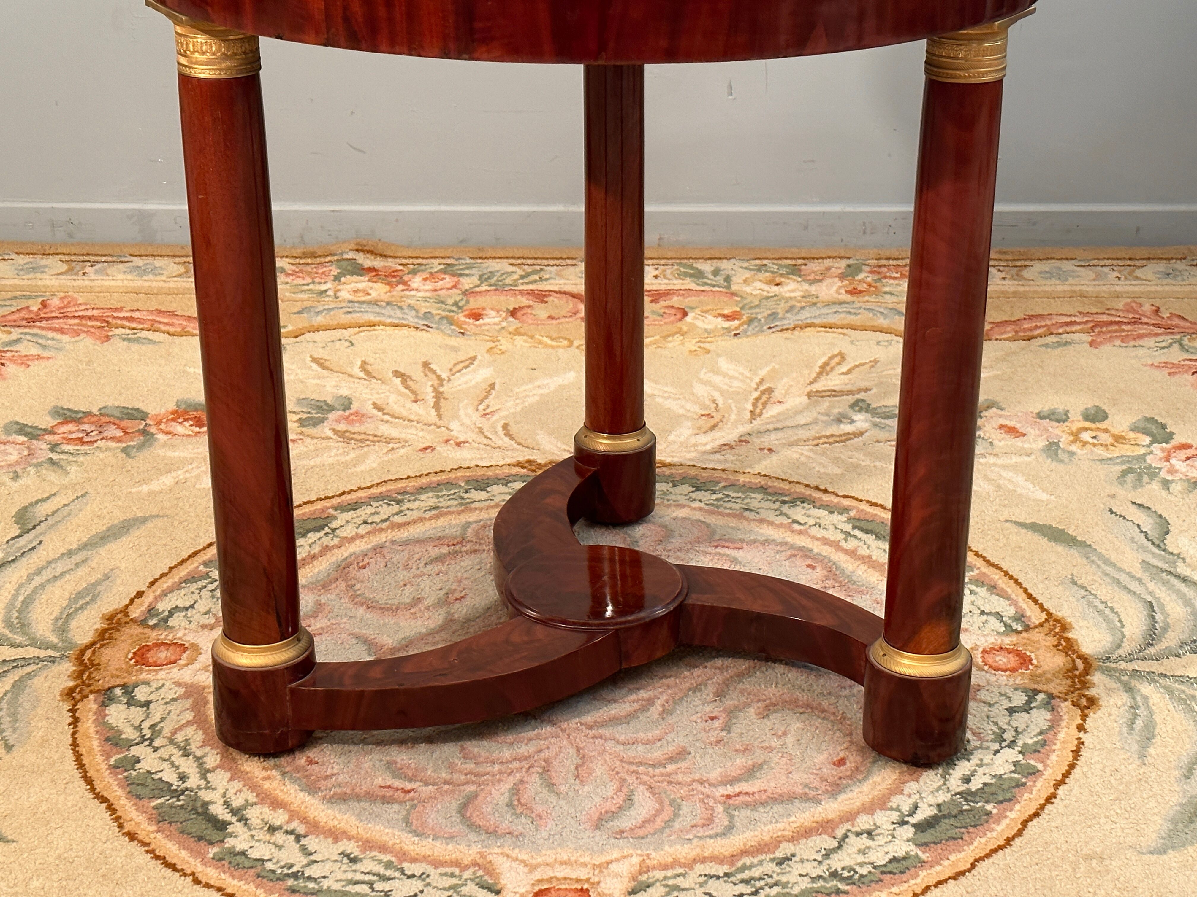 Gueridon tripod mahogany style Empire Epoch XIXth